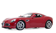 阿尔法Alfa 8C competizione 旗舰两门跑车模型 威利 1：18 红色
