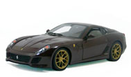 精细版法拉利599GTO 汽车模型 1:18风火轮Elite 棕色 限量版 V7424