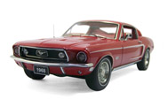 1968年福特野马GT 390 汽车模型 72801 奥拓Autoart 1:18 红色