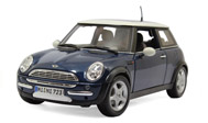 迷你Cooper天窗版 汽车模型 1:18 玛莎图maisto 蓝色 31656