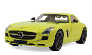 奔驰SLS AMG 2010 汽车模型 迷你切 1：18 黄色