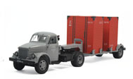 嘎斯51P T-213拖车 GAZ-51P 拖车 汽车模型 DIP 1：43银灰色