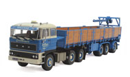DAF达夫2800型3轴拖车  汽车模型 WSI  1:50  蓝色 06-1035