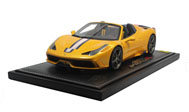 法拉利458 Speciale 高端仿真汽车模型 BBR 1:18 黄色蓝条